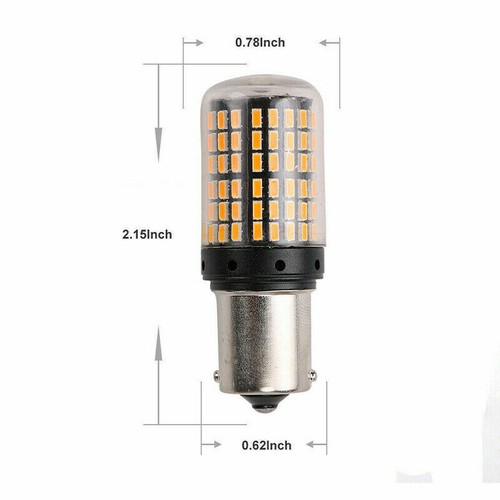 2Pcs 1156 3014 144SMD LED Car Turn Signal Light Lamp Bulbs Amber 12V-24V SU - Imagen 5 de 6