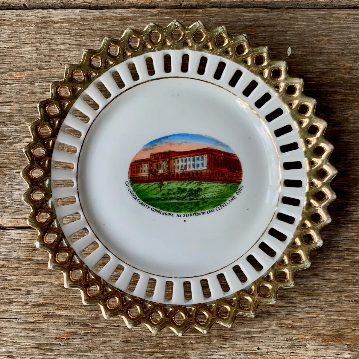 CUYAHOGA COUNTY COURT HOUSE Collectible Souvenir Ribbon Plate CLEVELAND  Ohio | eBay