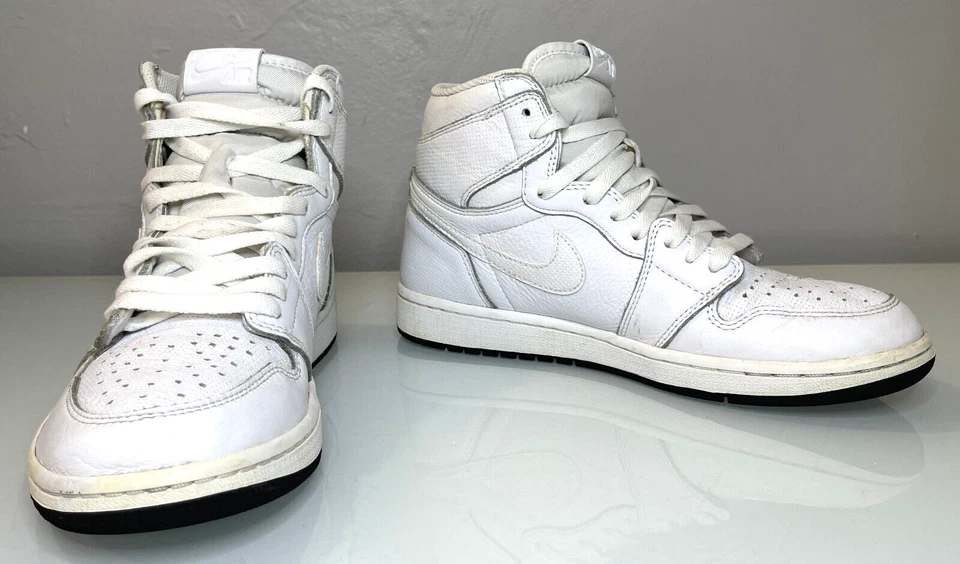 Air Jordan 1 Retro OG Alto Blanco Perforado 555088-100 Talla 8.5 Foto 2 de 4