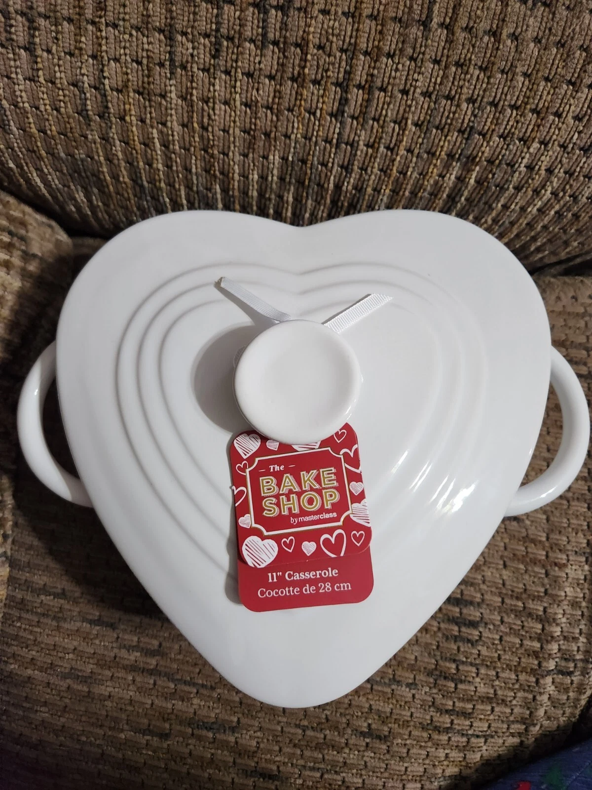 Masterclass Heart Shaped Casserole Dish Cocotte Bakeware White 11in The Bakeshop
