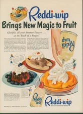 1953 Reddi Wip New Magic To Fruit Raspberries Blackberries Banana Split Ad L40