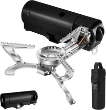 Odoland Portable Camping Stove Propane 1400W Gas Stove Collapsible Backpacking S