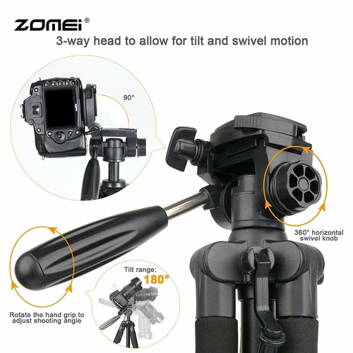 ZOMEI Q111 Professional Aluminum Tripod&Pan Head For DSLR Camera Video Live - Picture 11 of 12