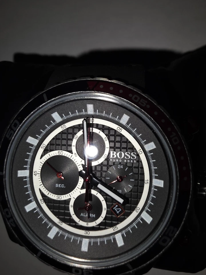 HUGO BOSS HOMBRE 1512661 CRONÓGRAFO ALARMA JAPÓN CUARZO 46mm *SÚPER LIQUIDACIÓN VENTA* Foto 2 de 4