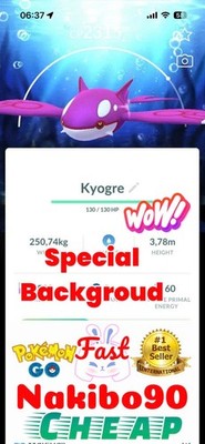 Pokemon Shiny Kyogre Sapphire Background GoTour Kalos Tra-de Go P'TC 