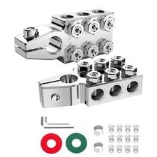 Battery Terminal Clamps 10 2 4 8 Awg Gauge 12way Connectors Positive Negative Battery Terminal Clamps 10 2 4 8 Awg Gauge 12way Connectors Positive Negative