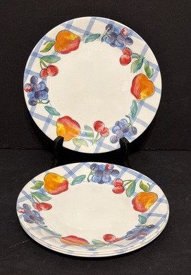 Set of 4 Corelle by Corning Fruit Too Basket 7¼'' Dessert Bread Plates USA