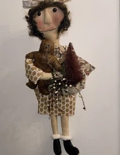 Primitive Style Hanging Wall DOLL Wall door peg GINGERBREAD  TREE Gabby