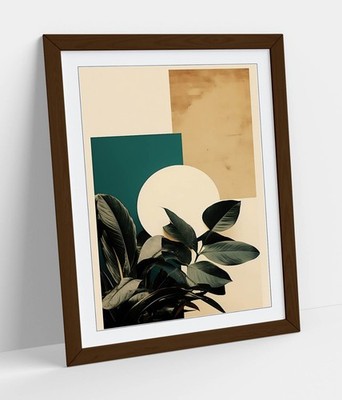 BOHO PFLANZE MINIMALISTISCH GEOMETRISCH WOHNDEKO GERAHMT WANDKUNST PAPIERDRUCK POSTER