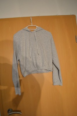 Cropped Kapuzen Sweater Gr. 36/38 grau Bozzolo