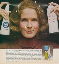 1976 Clairol Final Net Head On Comparison Not Hair Spray Aerosol Ad GH5
