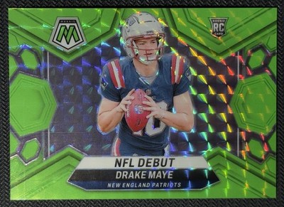 2024 Mosaic NFL Debut Rookie Green Fluorescent /10 Drake Maye #273 N.E. Patriots