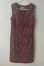 Tu Woman Red Blue Animal Print V-Neck Sleeveless Size 8