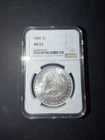 1888-p Morgan $1 Dollar Coin Graded NGC MS63 Nice Example 90% Silver