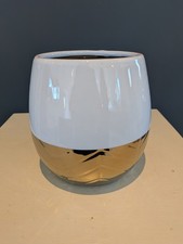White & Gold ceramic vases x 3 - 15cm