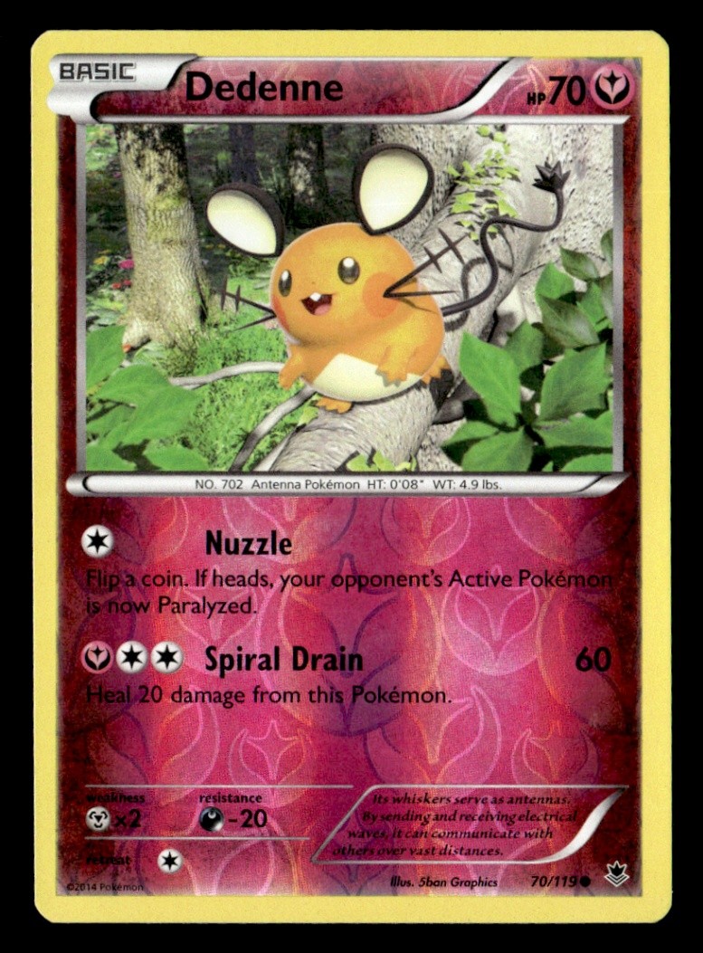 Dedenne Common Reverse Holo XY - Phantom Forces 70/119 NM Pokémon TCG