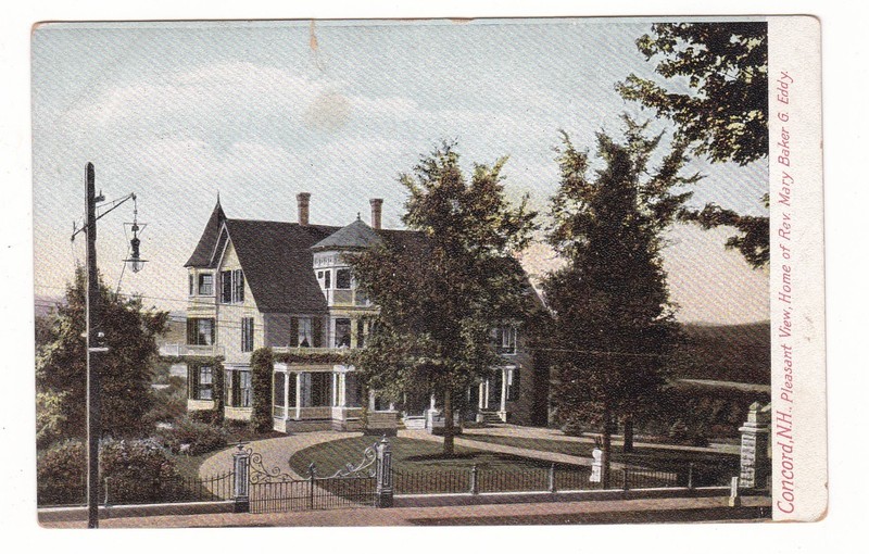 Concord, N. H. antique postcard / home  Rev. Mary Baker B. Eddy / top edge tear