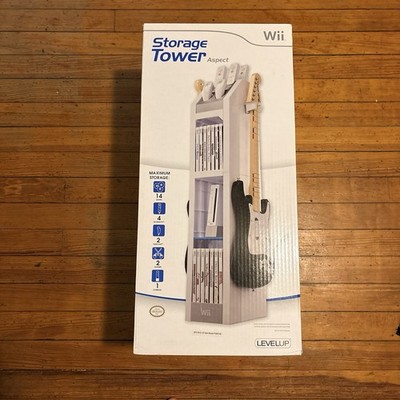 Nintendo Wii Gaming Storage Tower Levelup Zig-zag White for sale
