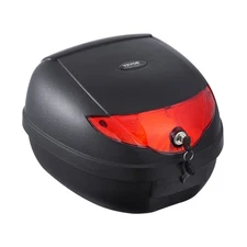 Uimoso 24L Motorcycle Top Box Trunk Tail Case with Lock Mounting Plate Black