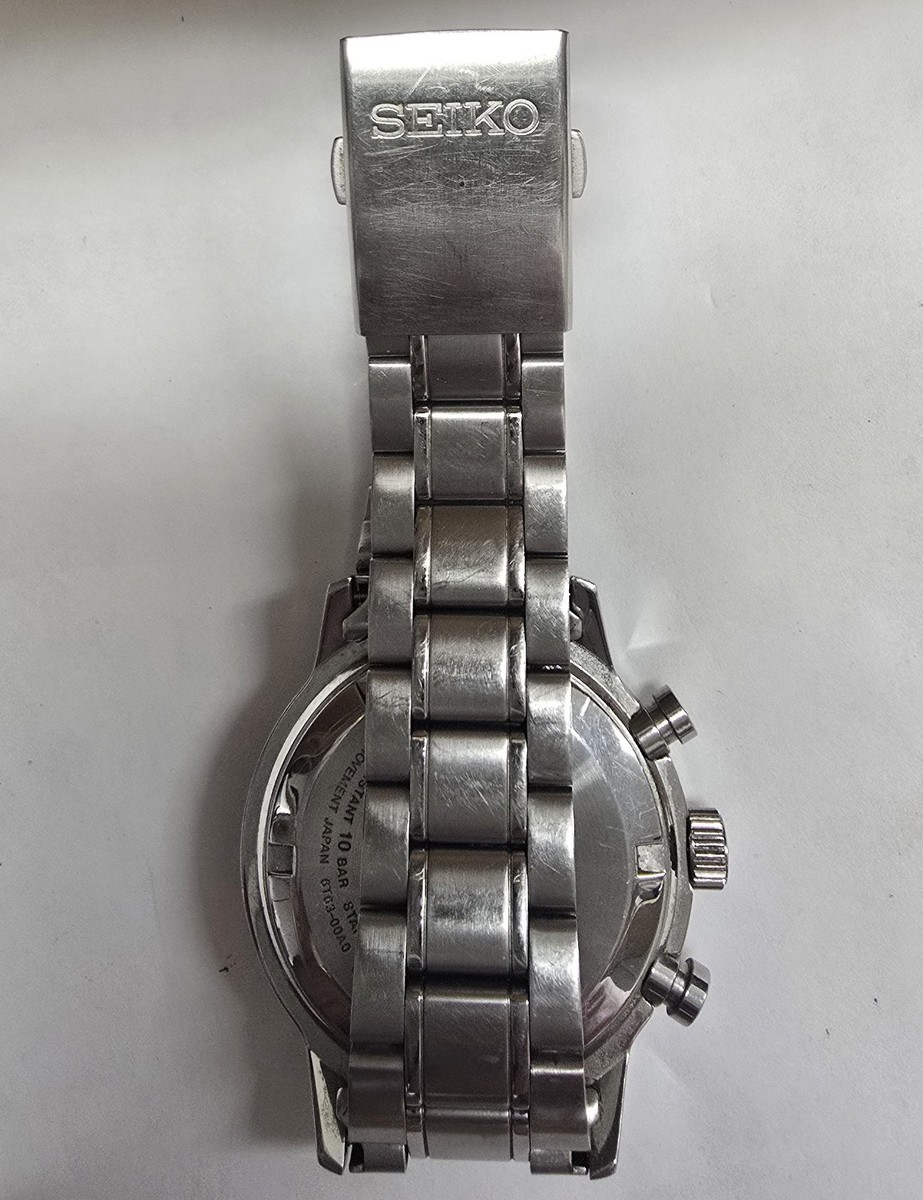 Seiko 6T63-00A0 Chronograph S/S Black Dial,New Battery | eBay