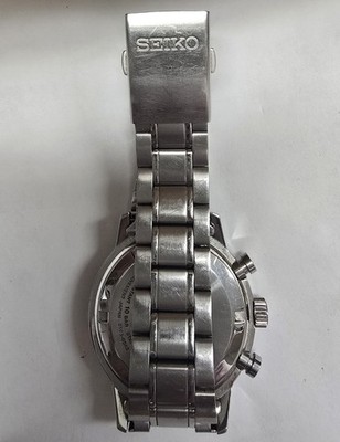 Seiko 6T63-00A0 Chronograph S/S Black Dial,New Battery | eBay