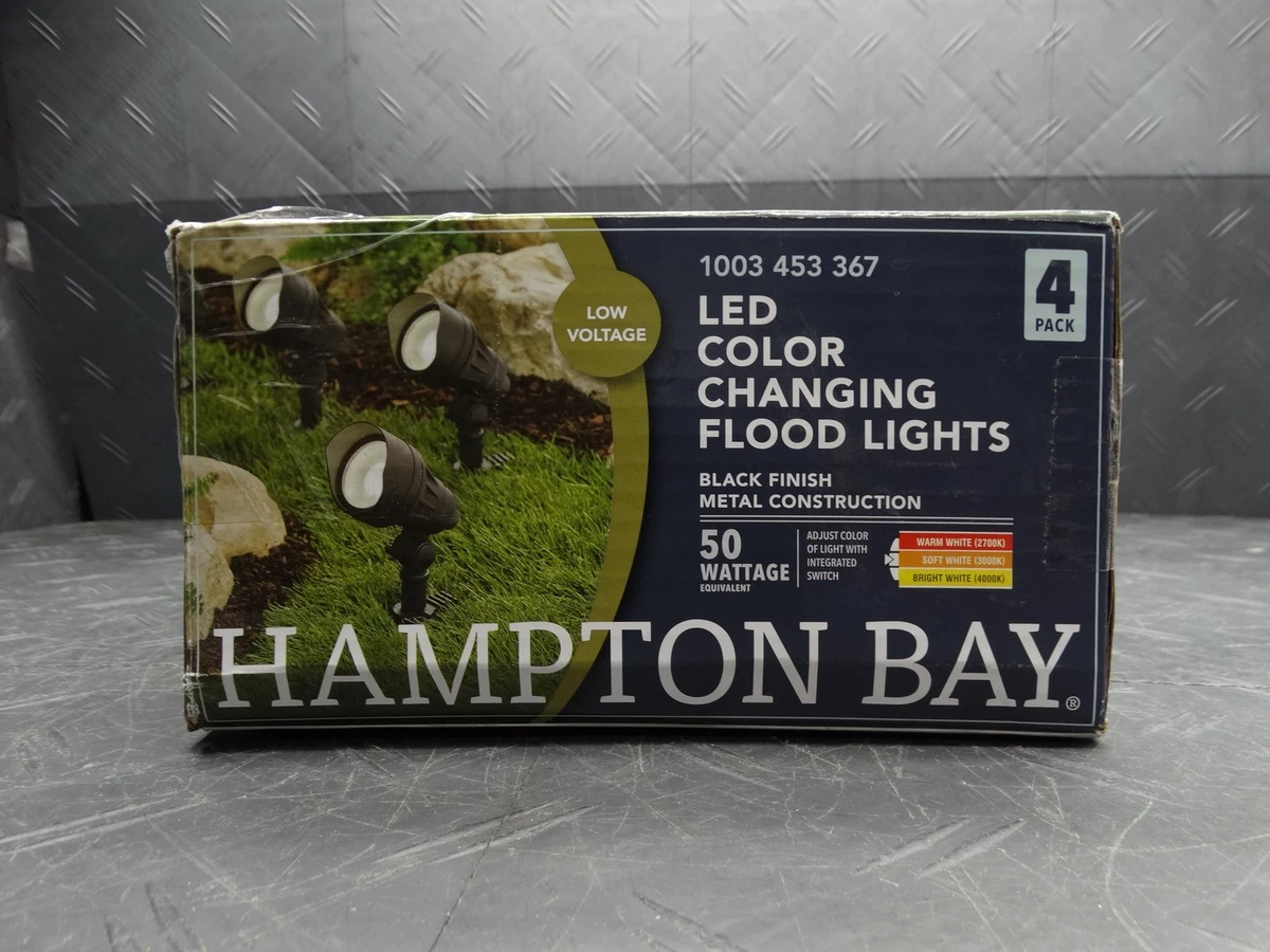 Hampton Bay 540 Lumen Low Voltage LED Flood Light – Adjustable, Black, IP66 Weather Resistant, 12V