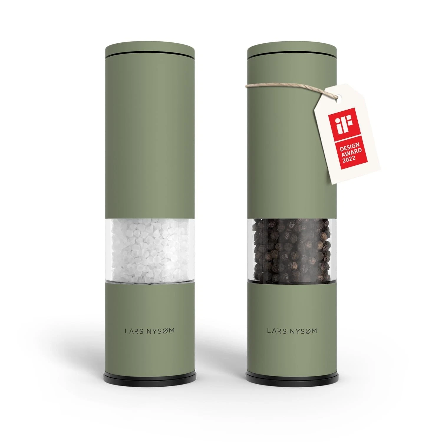 LARS NYSØM Salt and Pepper Grinder Set 2 pieces I Salt Pepper Mill with Adjus...