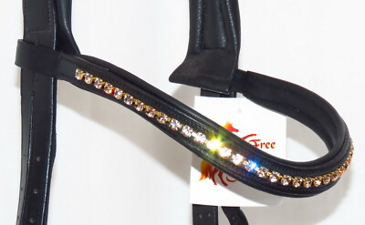 FSS 6mm Kristall Stirnband HELLPFIRSICH ROSEGOLD Glitzer gepolstert Kurve Welle U V Vee