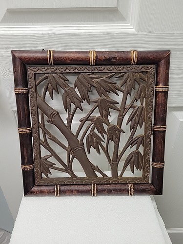 Bamboo PALM WOOD AND iron  Wall Hanging - Picture 1 of 6