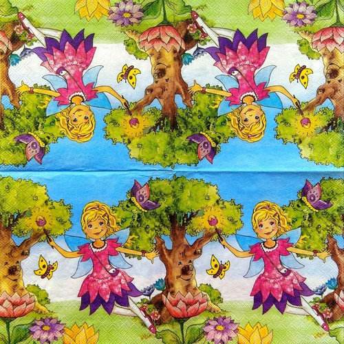 3X Set Paper Design Napkins Decoupage Craft Tissue Little Girl Fairy Tale Forest - Picture 2 of 2