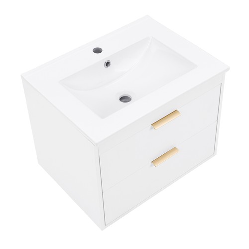 24" Bathroom Vanity with Sink Wall Mount Cabinet for Small Room Excluding faucet - Picture 4 of 12