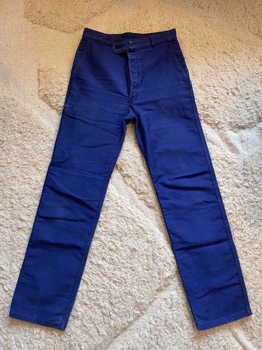French Vintage 1960/70s Blue Moleskin Work Chore Pants ADOLPHE LAFONT W31