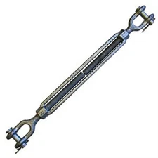 Jaw/Jaw Turnbuckle for Wire Rope Cable, 3/4" x 12" Takeup