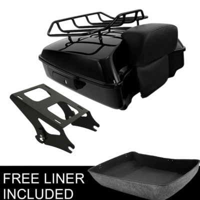 Chopped Pack Trunk & Backrest Rack Fit For Harley Tour Pak Street Glide 2014-24