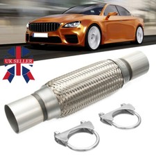 Clamp On 50mm x 300mm Exhaust Flexible Joint Repair Flexi Pipe tube Flex 2" UK