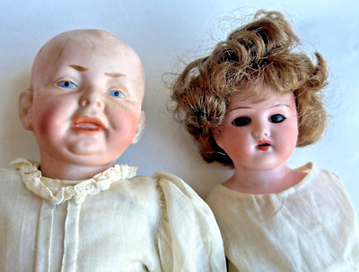antique bisque DOLLS vtg dress Kaiser Hertel Schwab Cuno Otto Dressel ? Germany