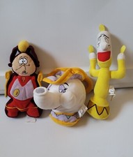 Vintage Walt Disney Store Beauty  The Beast Mini Bean Bag Plush Lot of 3