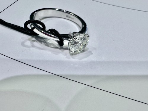 Anello Solitario Carati 1,11 Colore H Vs Diamante Naturale Certificato Scontato - Foto 4 di 8