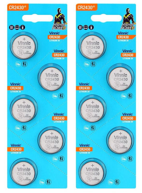 10 Batterie litio 3V CR2430 vinnic CR2430 economiche offerta