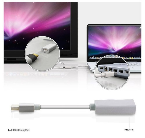 Mini DisplayPort to HDMI Adapter Cable for MacBook Pro Air Windows PC Computer - Bild 3 von 3