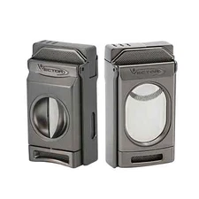 Vector Switch Double Flame Torch Lighter w/Cutter Gunmetal - VECT SWITCH 02