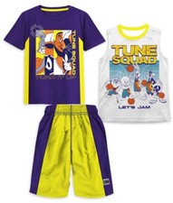 SPACE JAM T Shirt Tank Top Shorts Set TUNE SQUAD New Legacy Boy 4 5 6 Basketball