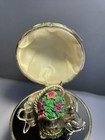 Wallace Enameled Mint Green BUNNY RABBITS Rotating Easter Egg Music Box (WORKS) — photo 5