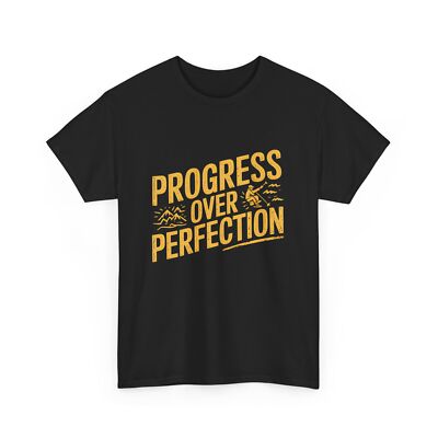 Progress Over Perfection Motivational Hiking Graphic T-Shirt for Adventurers