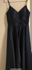 navy blue satin prom dress size 14 brand new never been worn with tag