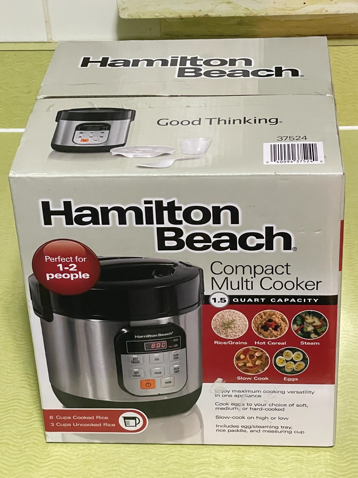 Hamilton Beach 37524 S/S Black Compact 1.5 Quart Multi-Cooker NEW SEALED