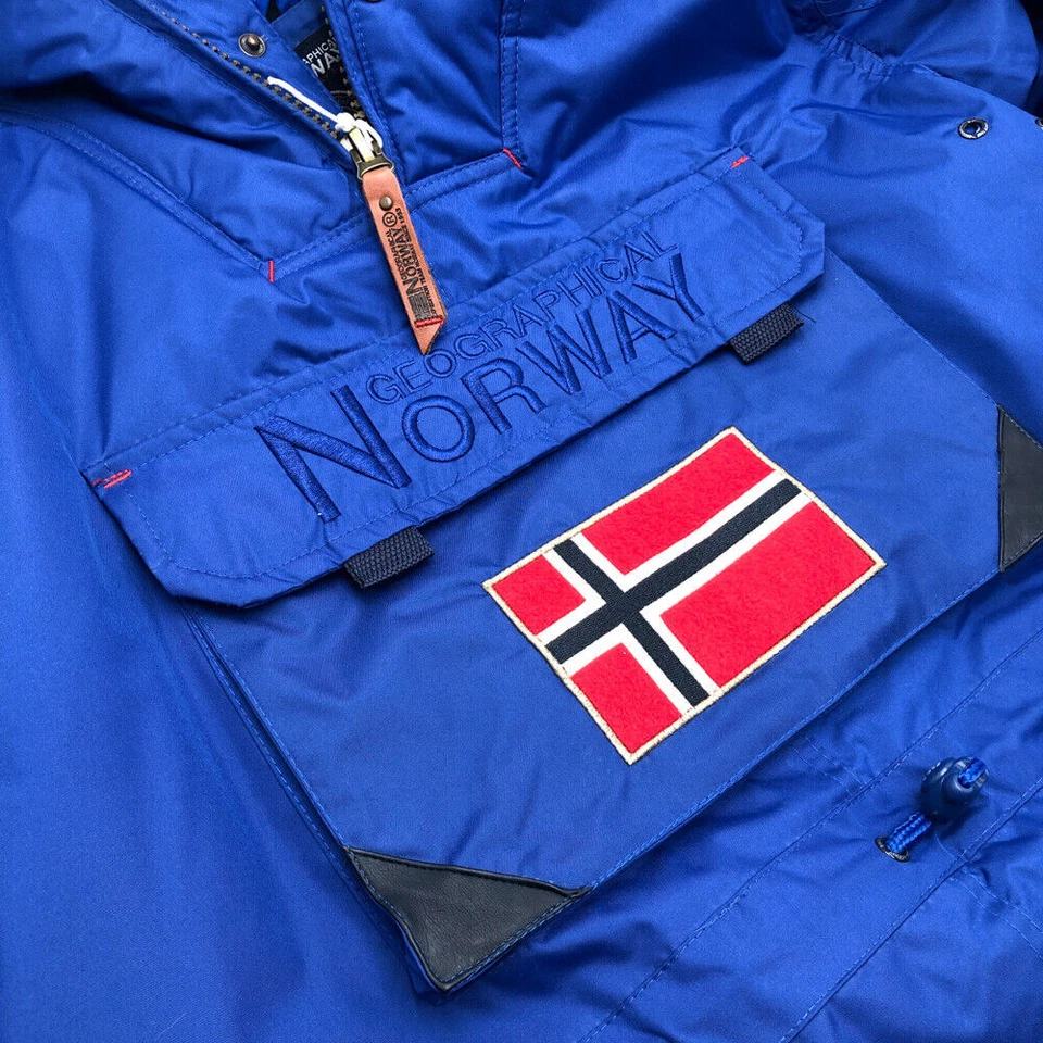 Parka Anorak Geographical Norway Para Hombre Corporativa Azul Pacífico Talla M Foto 3 de 4