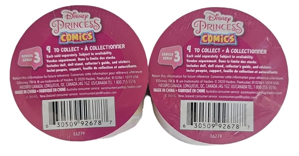 Lote de 2 | Muñecas coleccionables de 2 pulgadas Hasbro Disney Princess Comics MINIS serie 3 Foto 3 de 3