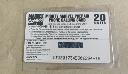 Marvel X-Men Vintage Collector Comic Book Global Calling Phone Cards - Sealed - Picture 2 of 2
