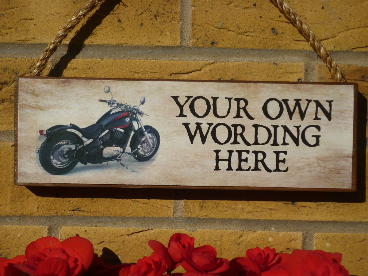 PERSONALISED MOTORBIKE SIGN CRIUSER TOURING BIKE HARLEY DAVIDSON